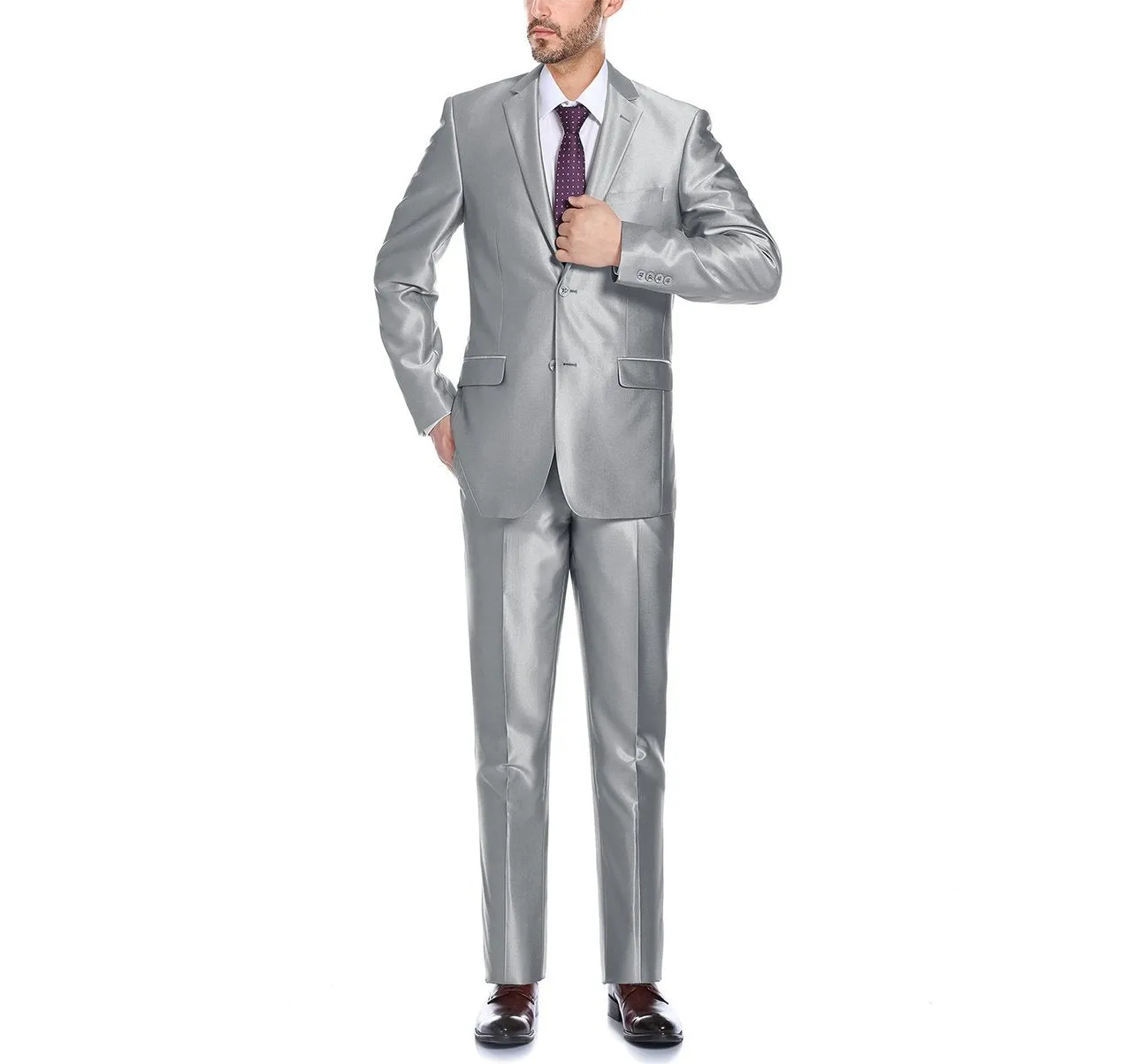 Alessandro Vitello by Renoir Sharkskin Slim Fit Italian Styled Two Piece Suit 207-2