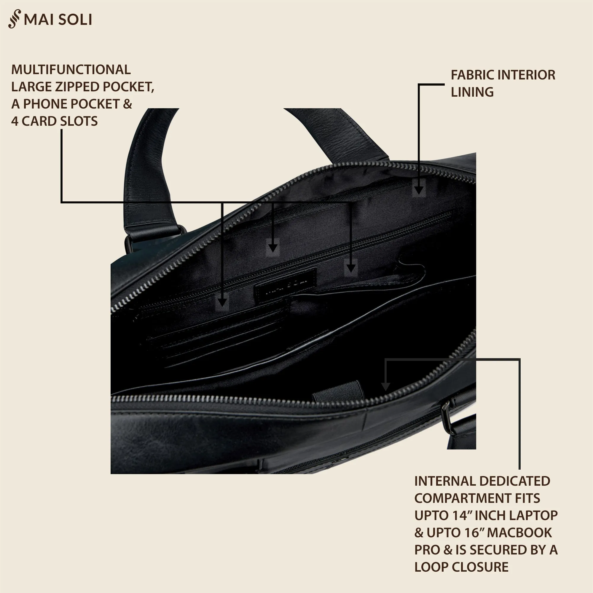 Alpha Laptop Bag - Black