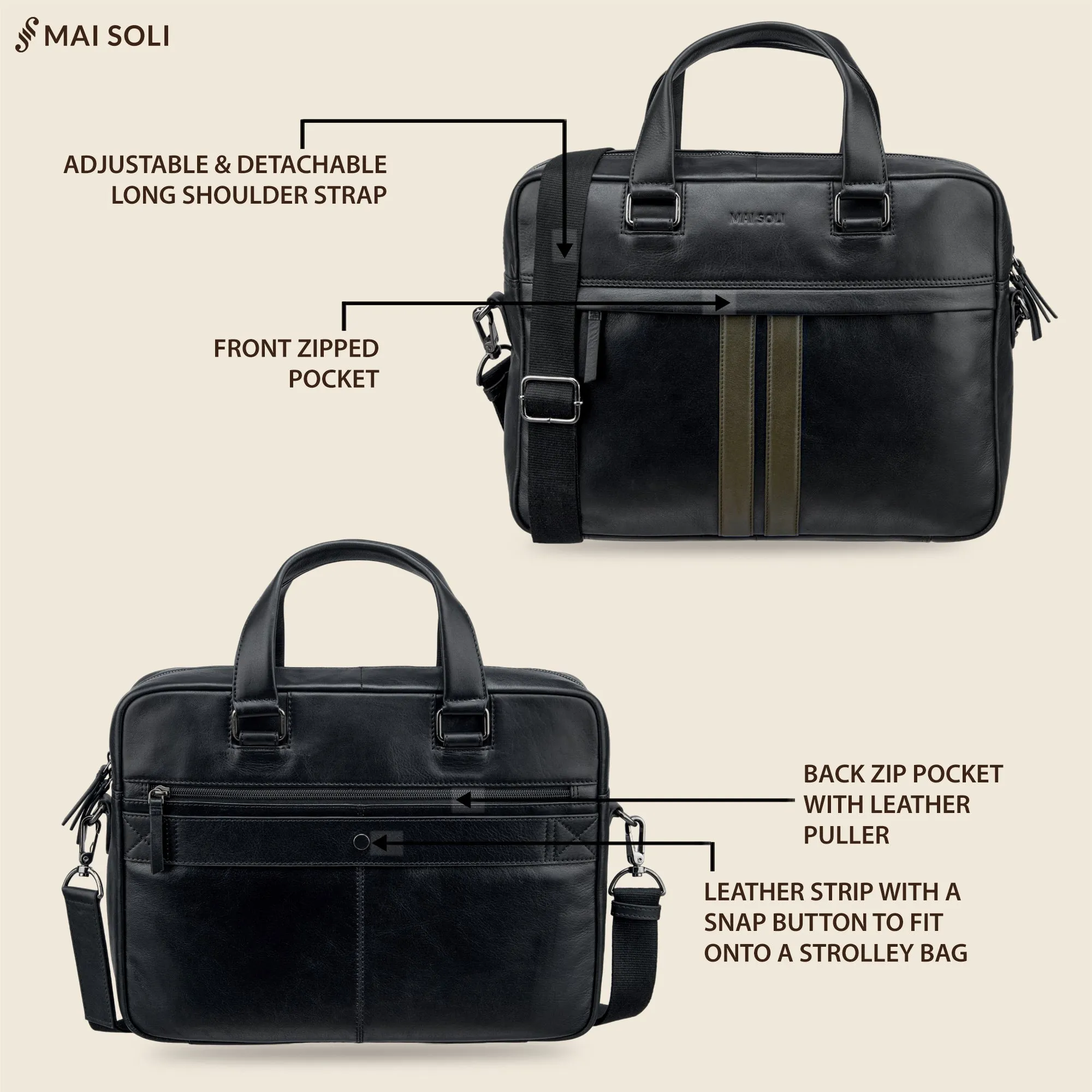 Alpha Laptop Bag - Black