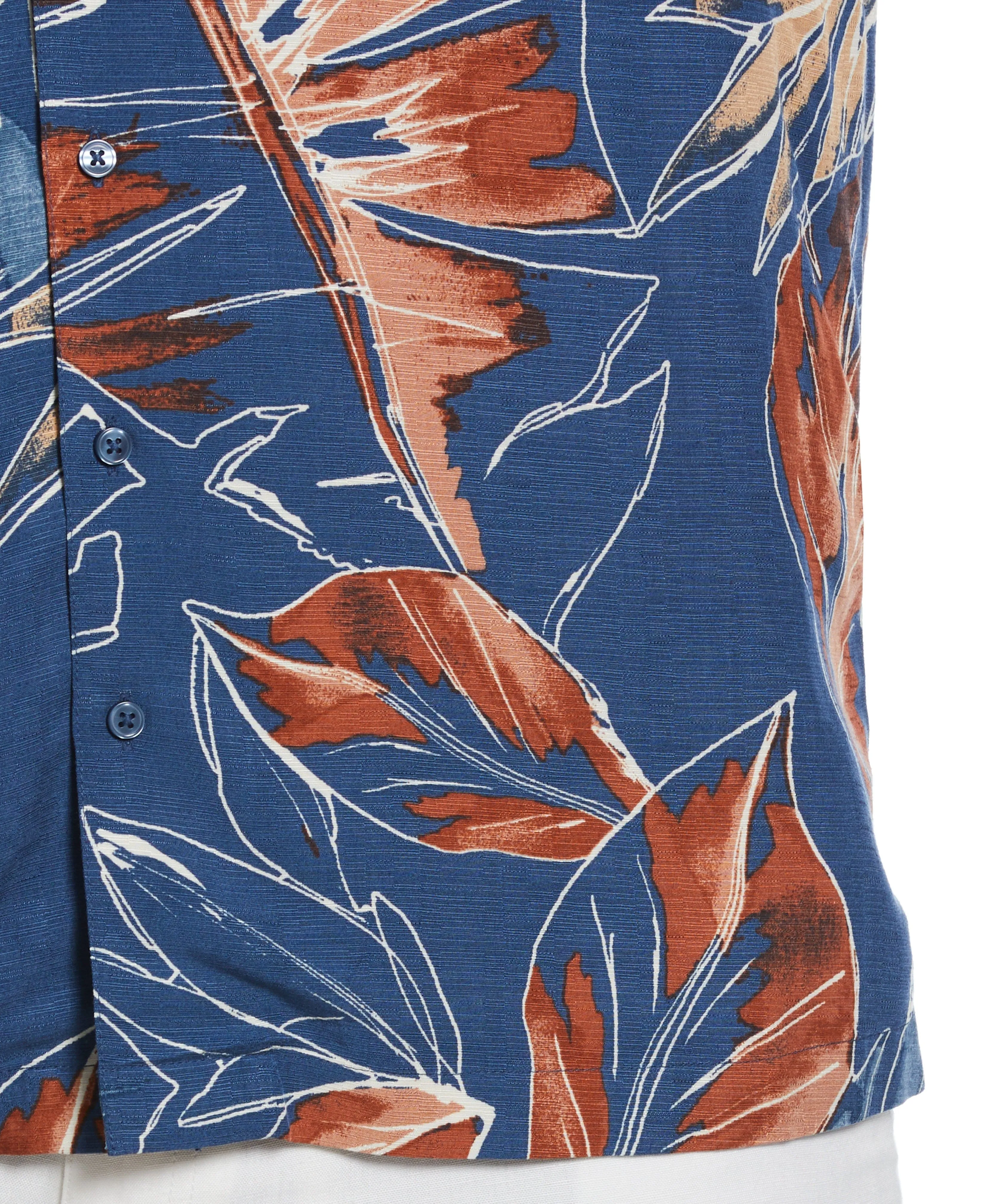 Big & Tall Oversized Tropical Sketch Print Shirt