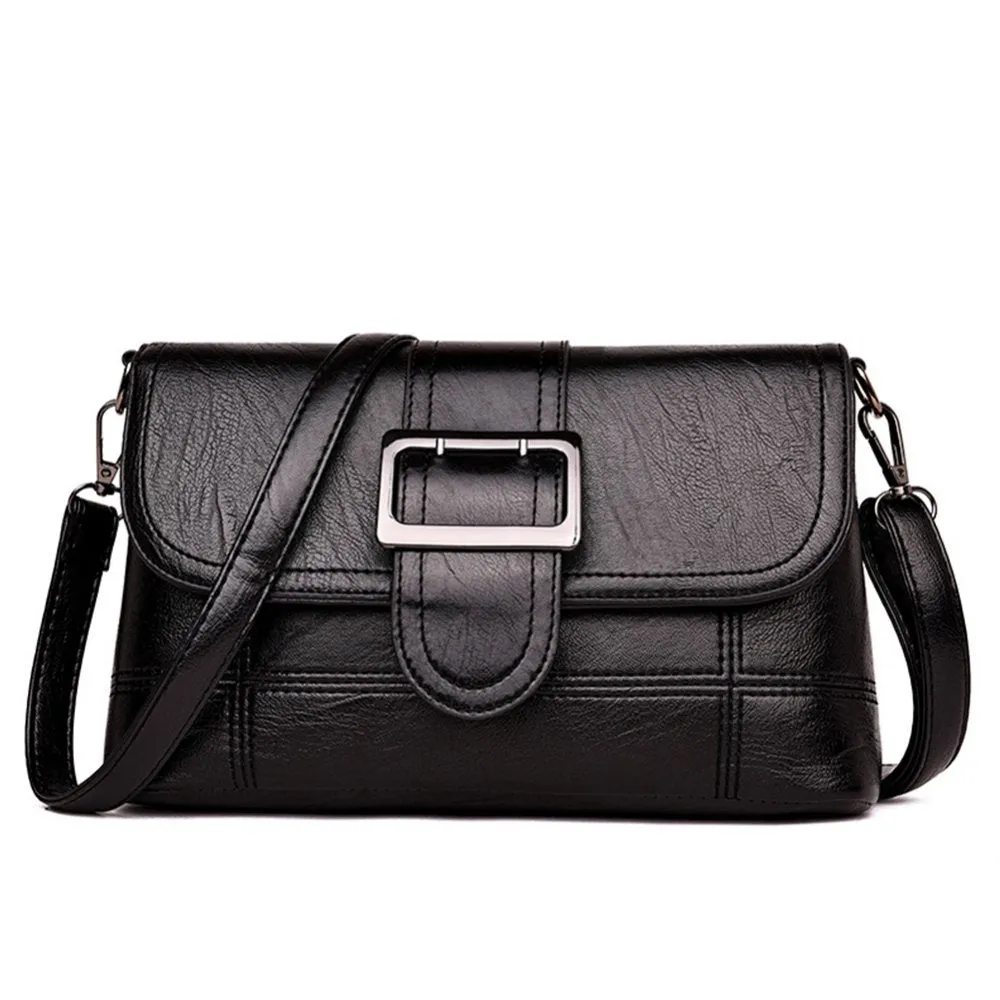 Black Fashion Single Shoulder Satchel with Magnetic Snap