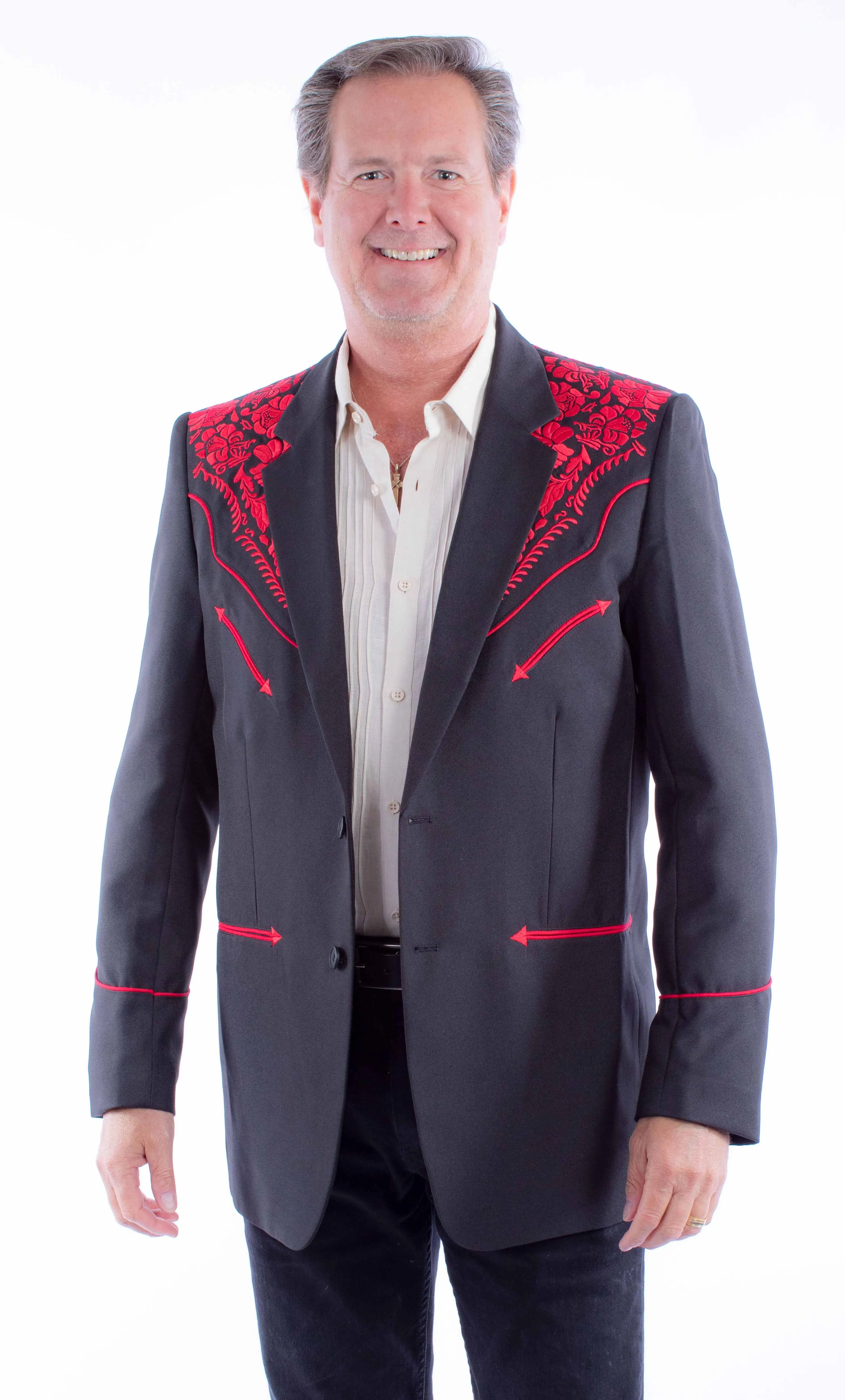Blazer, Men's Western Embroidered Blazer -Multiple Colors- Style P916