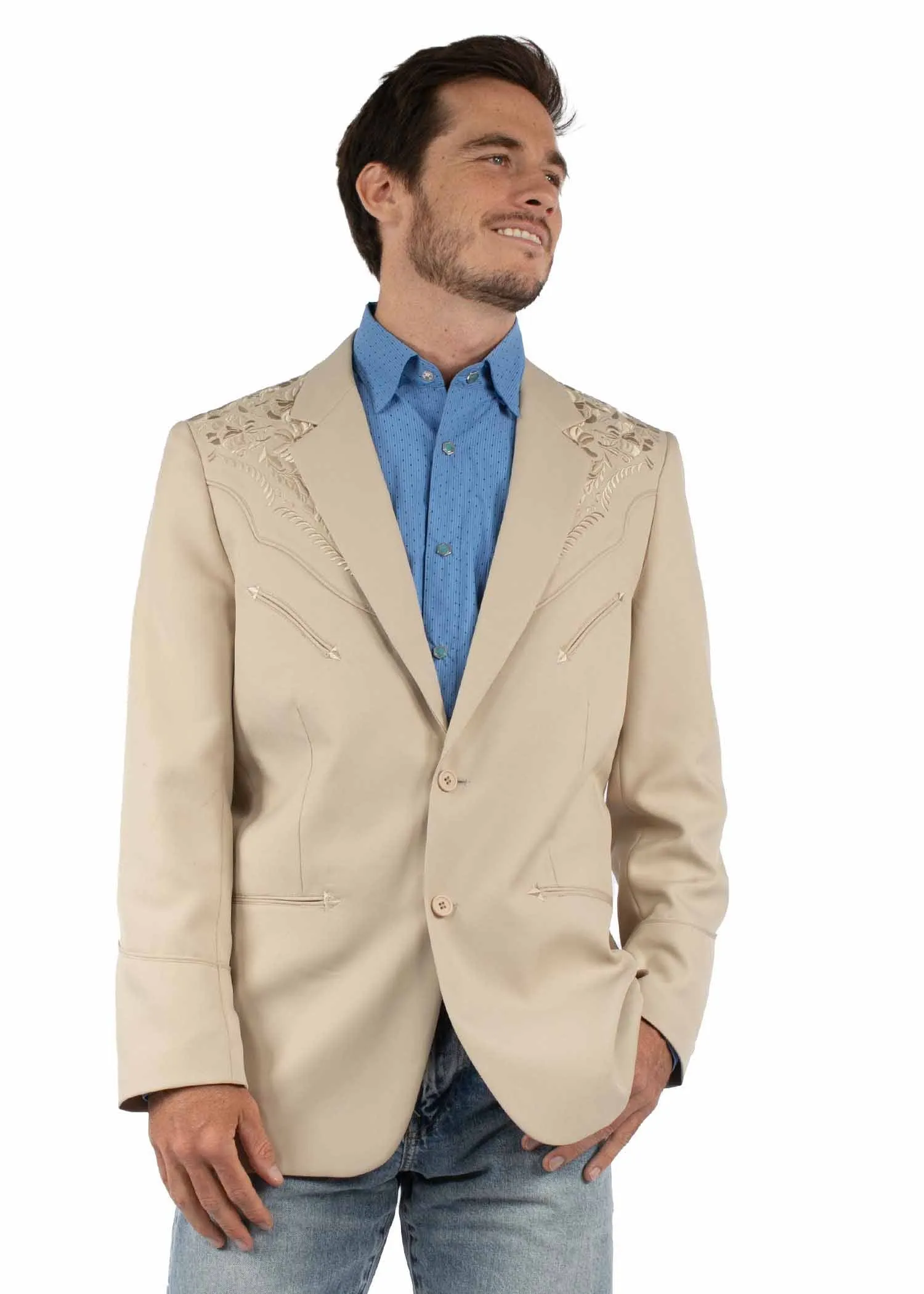 Blazer, Men's Western Embroidered Blazer -Multiple Colors- Style P916