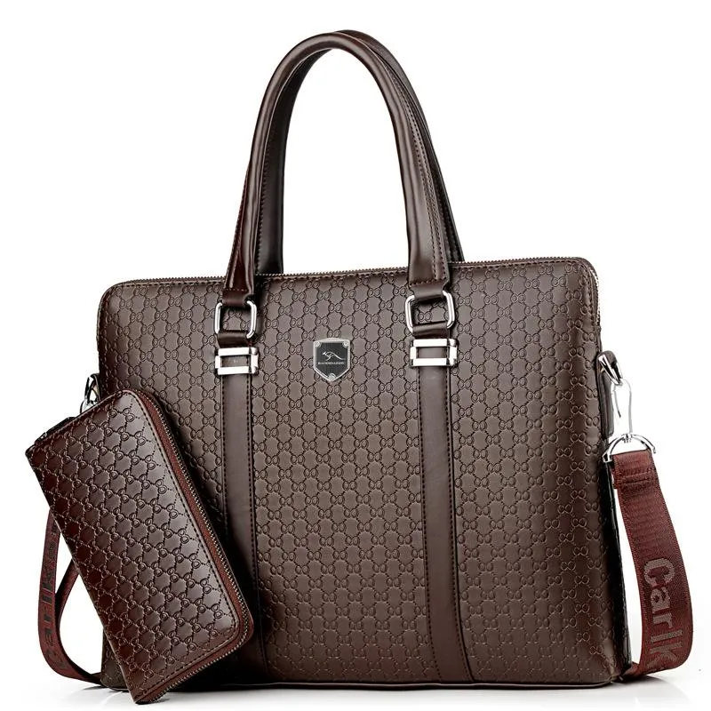 Business Embossing Floral Waterproof Thin 13in Laptop Bag  Handbag