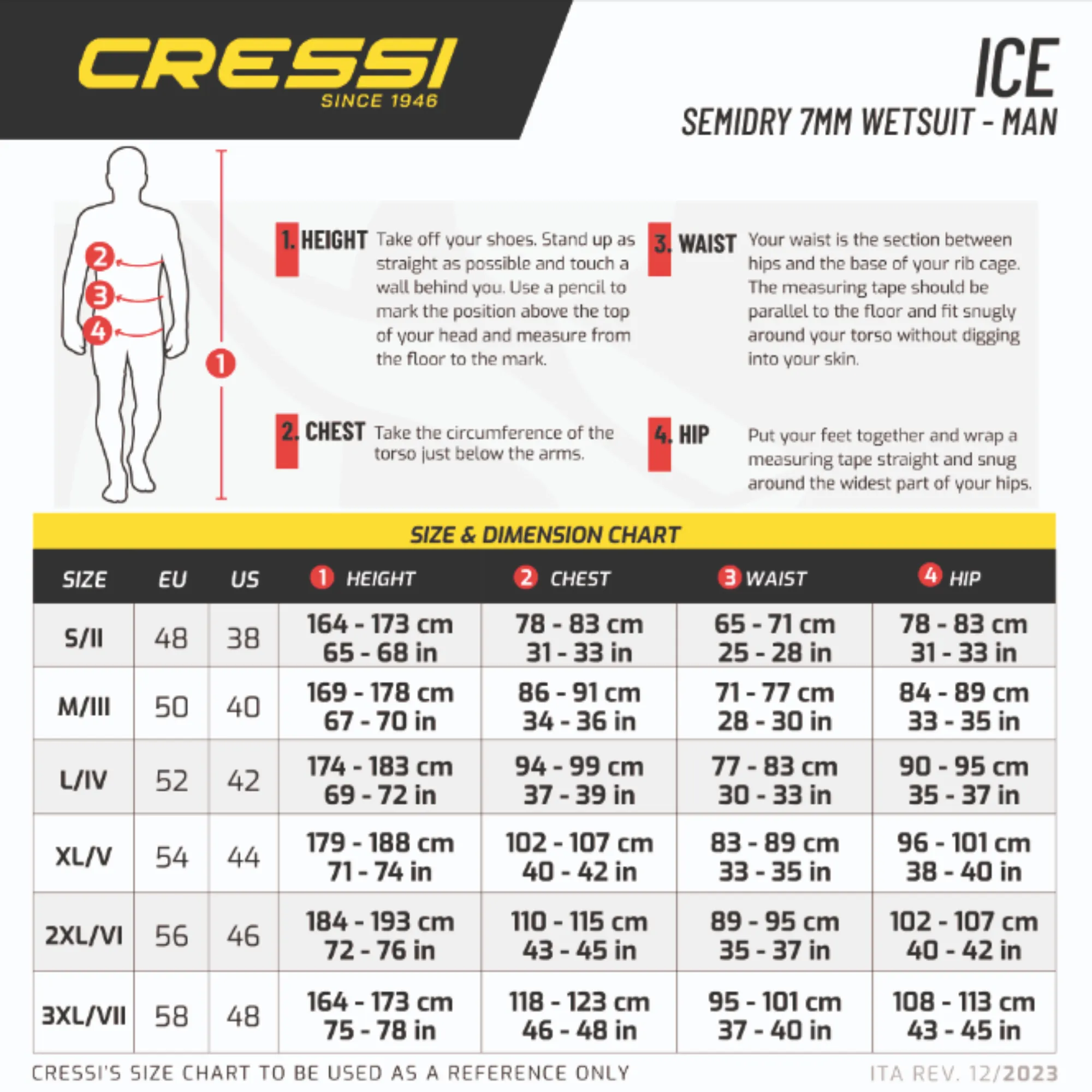 Cressi Ice 7mm Men's Semi-dry Wetsuit 2025