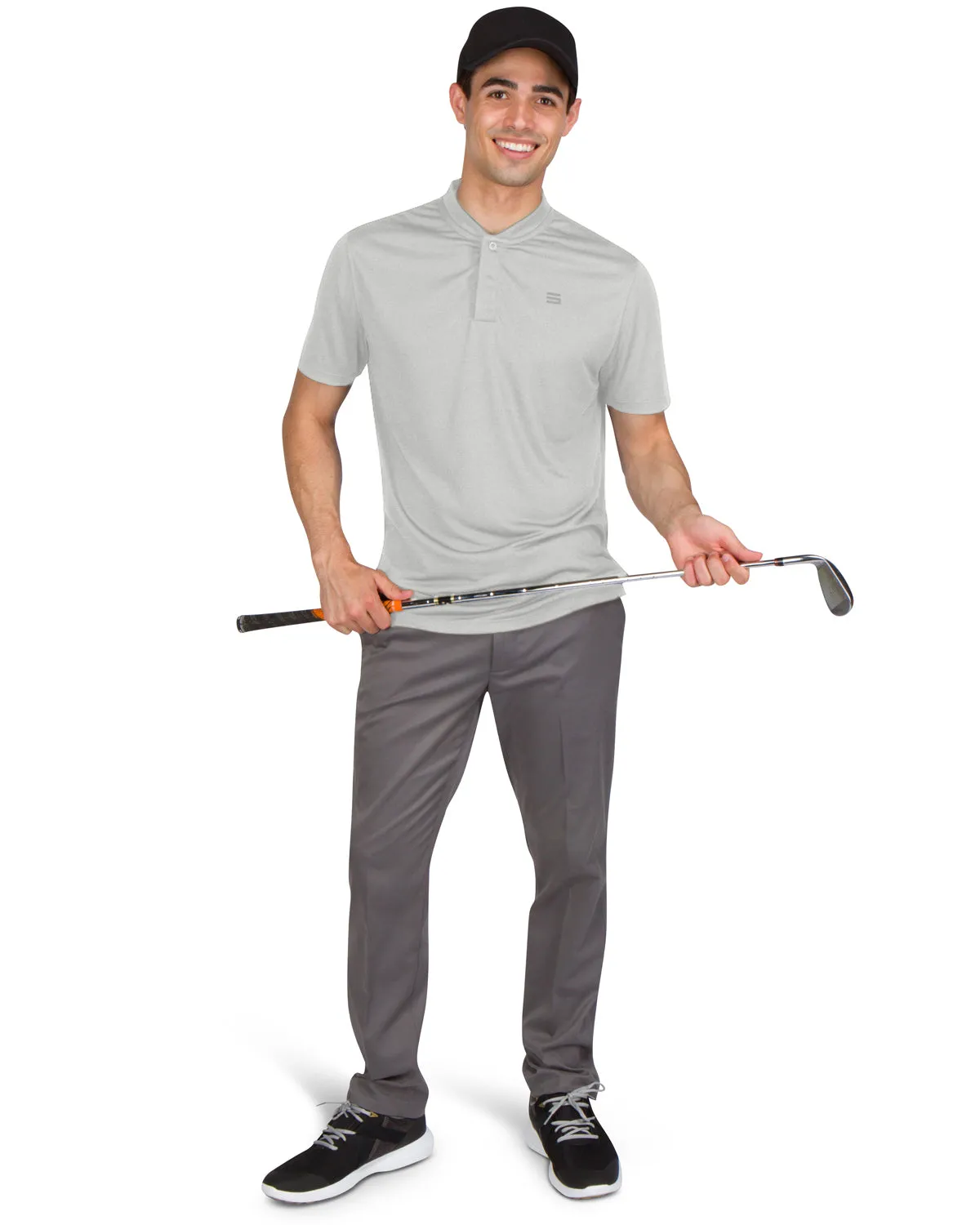 Extreme Deals - Men's Solid Collarless Golf Polo