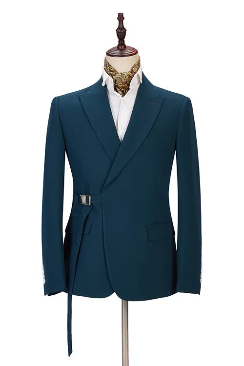 Fashion Peaked Lapel Slim Fit Formal Business Men Suits