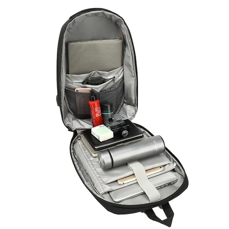 Fashion USB Charging Waterproof Multifunctional Password Lock Laptop Bag Shell Backpack