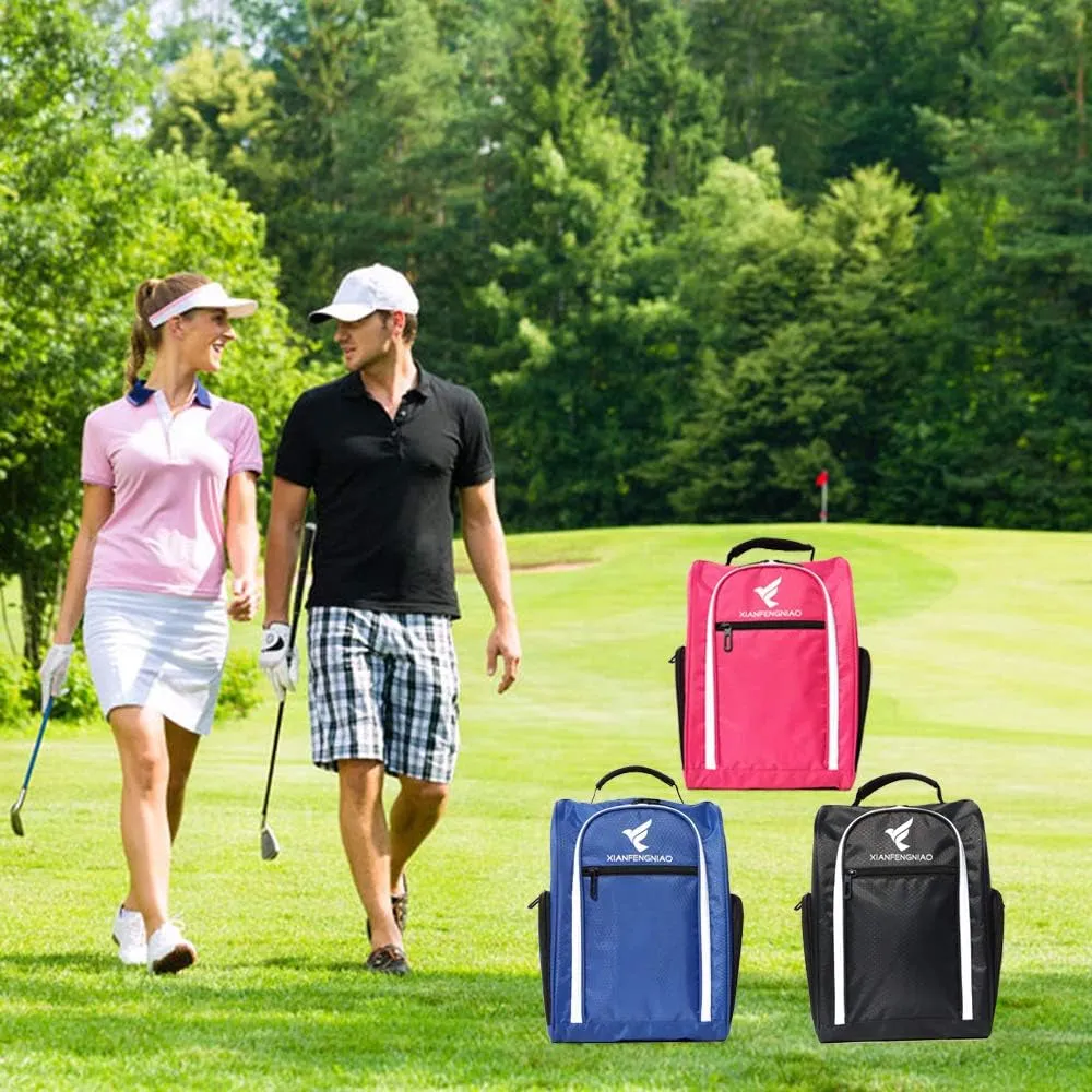 Free returns Bag Prompt response Golf Golf Bag and Shoe Women，Zippered Accessories(Red) Glove, Pockets Tees with Other 3 Carrier Golf and Balls, Golf Ventilation for External Shoe for Golf