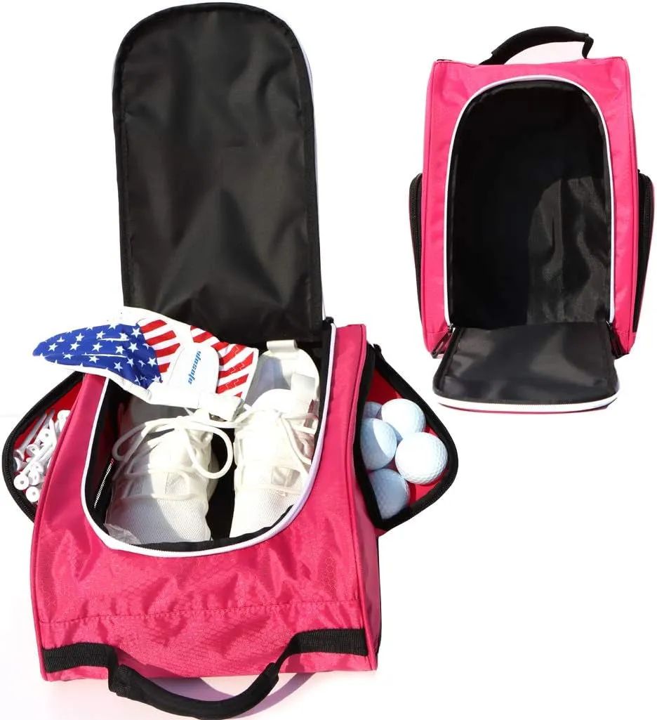 Free returns Bag Prompt response Golf Golf Bag and Shoe Women，Zippered Accessories(Red) Glove, Pockets Tees with Other 3 Carrier Golf and Balls, Golf Ventilation for External Shoe for Golf