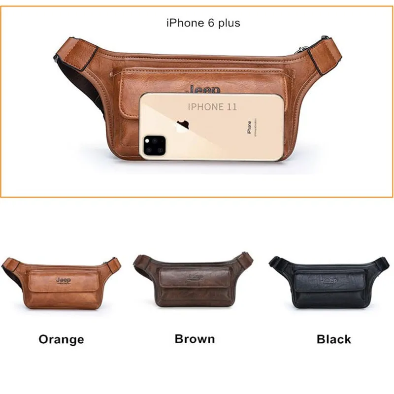 Functional Leather Hip Bag