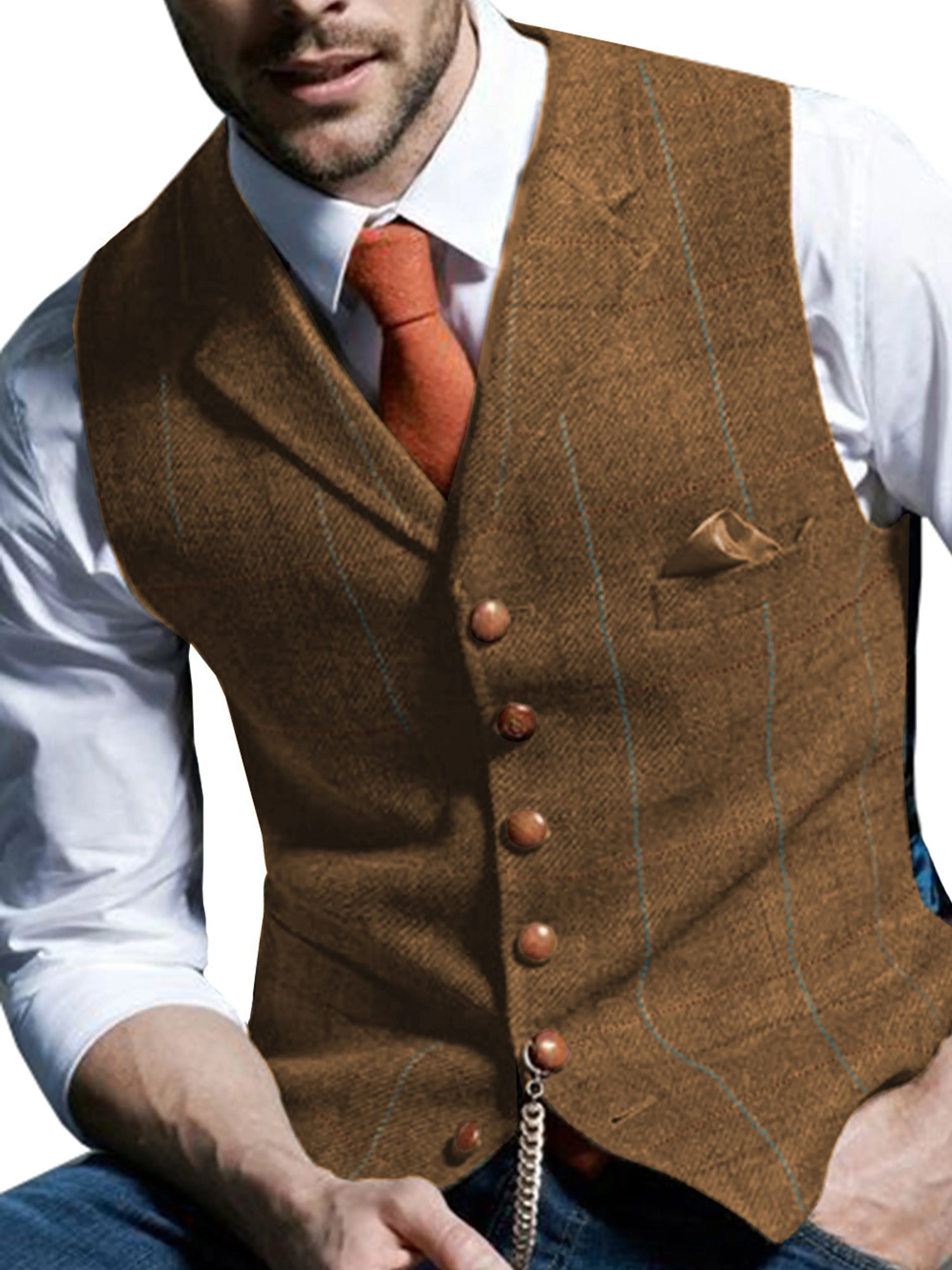Groom's Best Man Slim Fit Vest Men's Single Breasted Vest