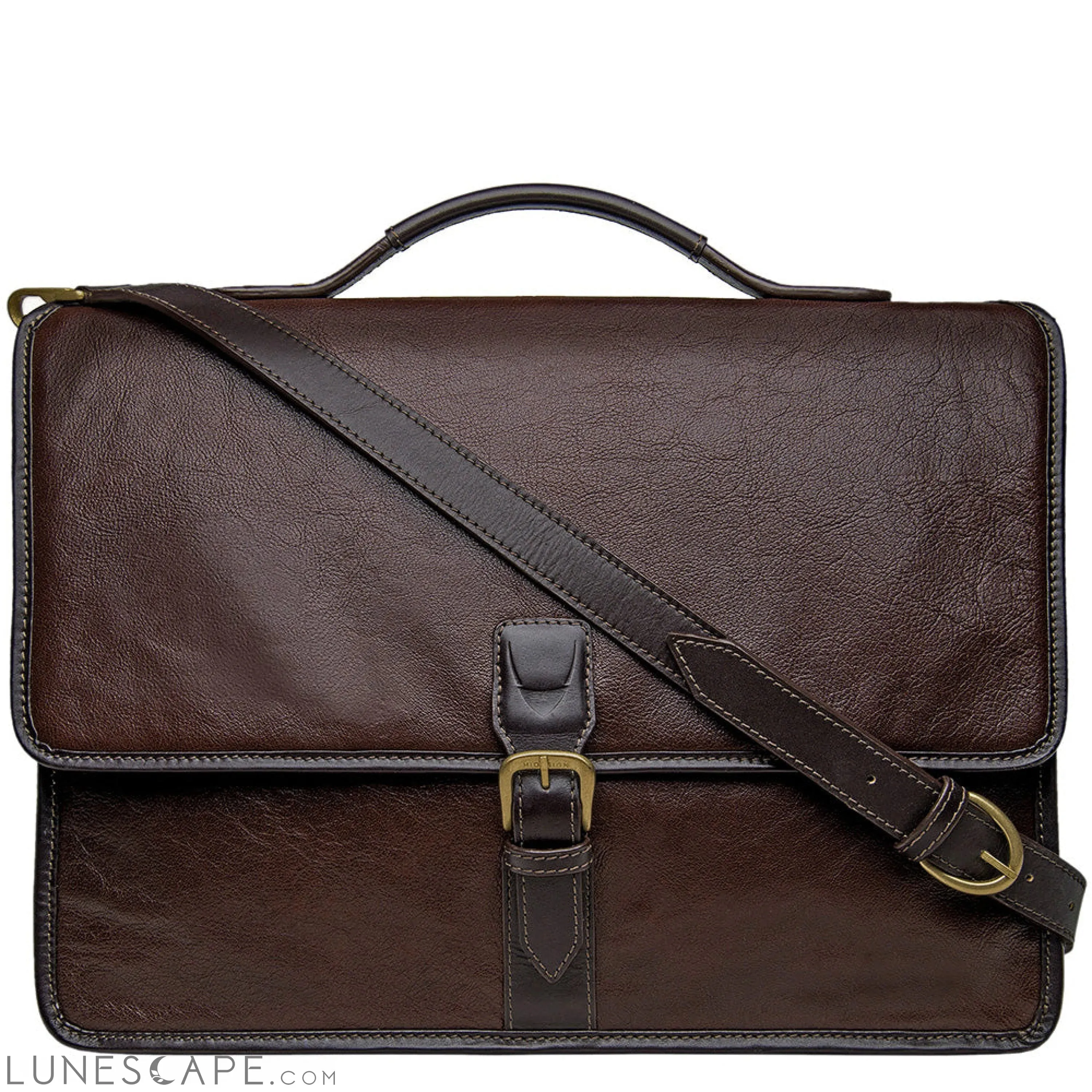 Hidesign Harrison Buffalo Leather Laptop Briefcase