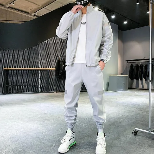 Hip hop style two piece casual fashion tracksuit