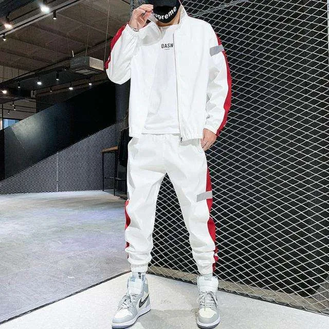 Hip hop style two piece casual fashion tracksuit