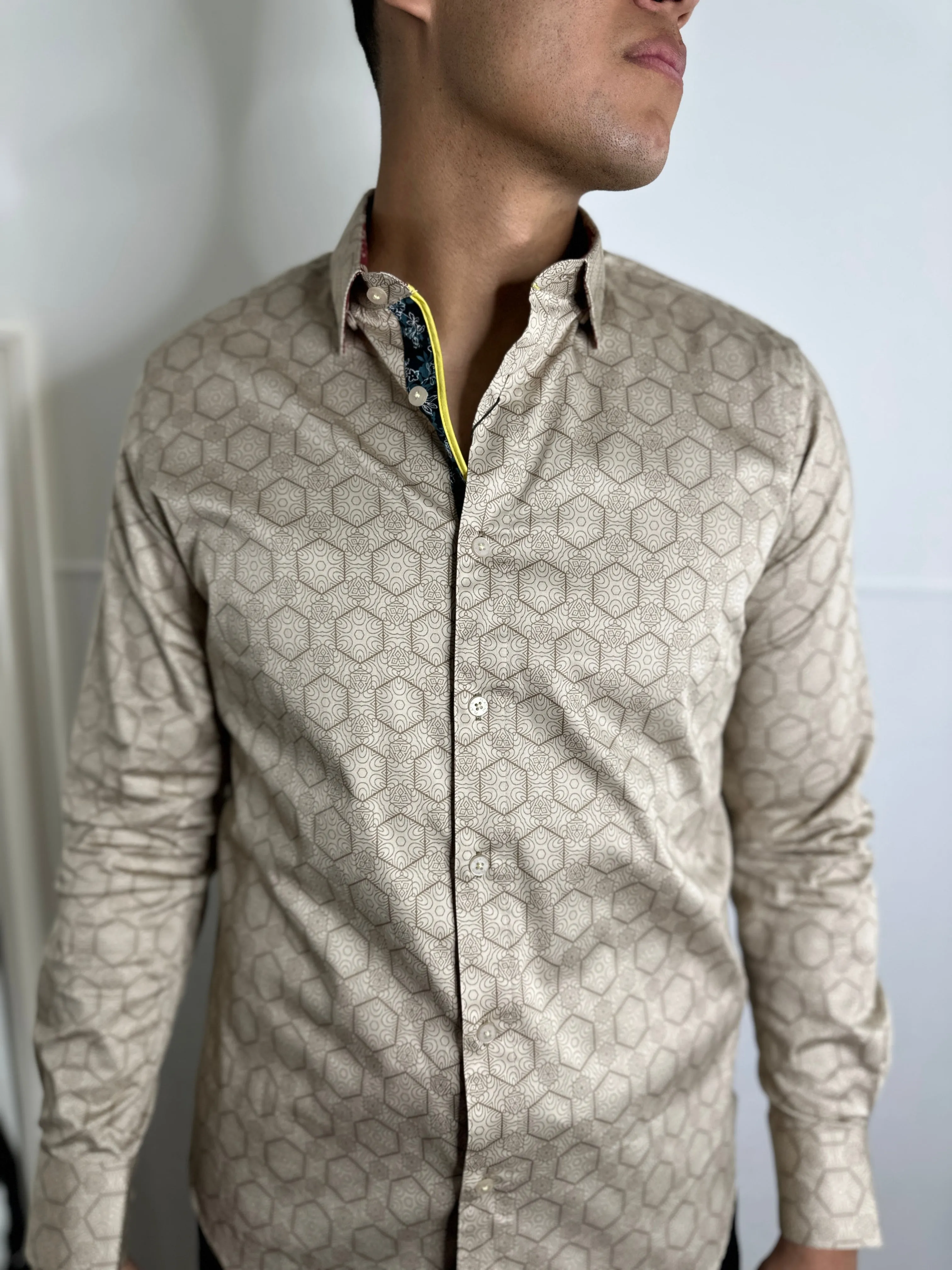 Izaiah Platini Brown Print Shirt