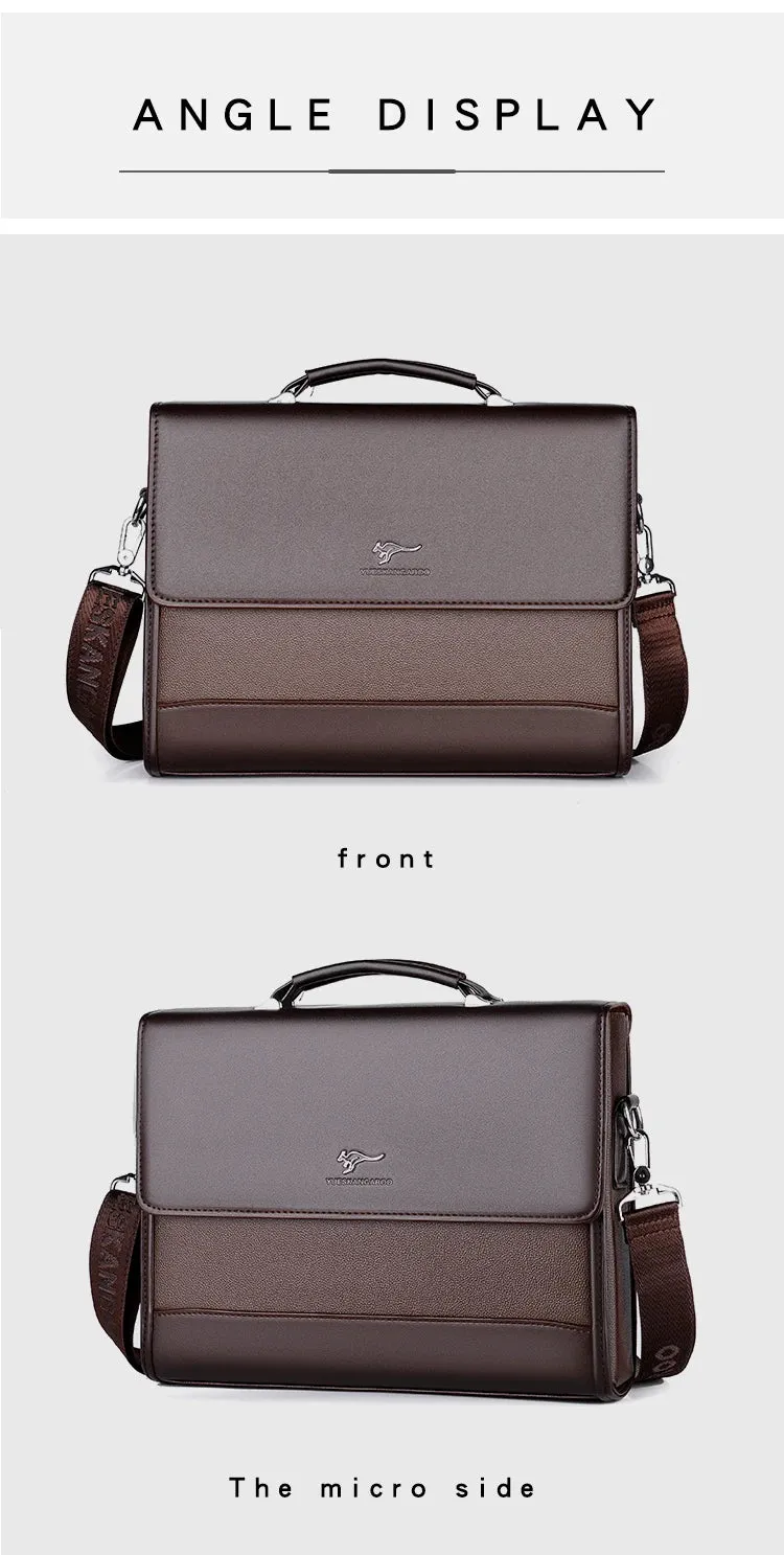Male Handbags Pu Leather Men's Tote Briefcase Business Shoulder Bag for Men 2025 Brand Laptop Bags Man Organizer for Documents