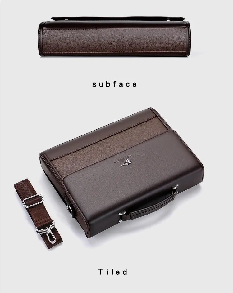 Male Handbags Pu Leather Men's Tote Briefcase Business Shoulder Bag for Men 2025 Brand Laptop Bags Man Organizer for Documents