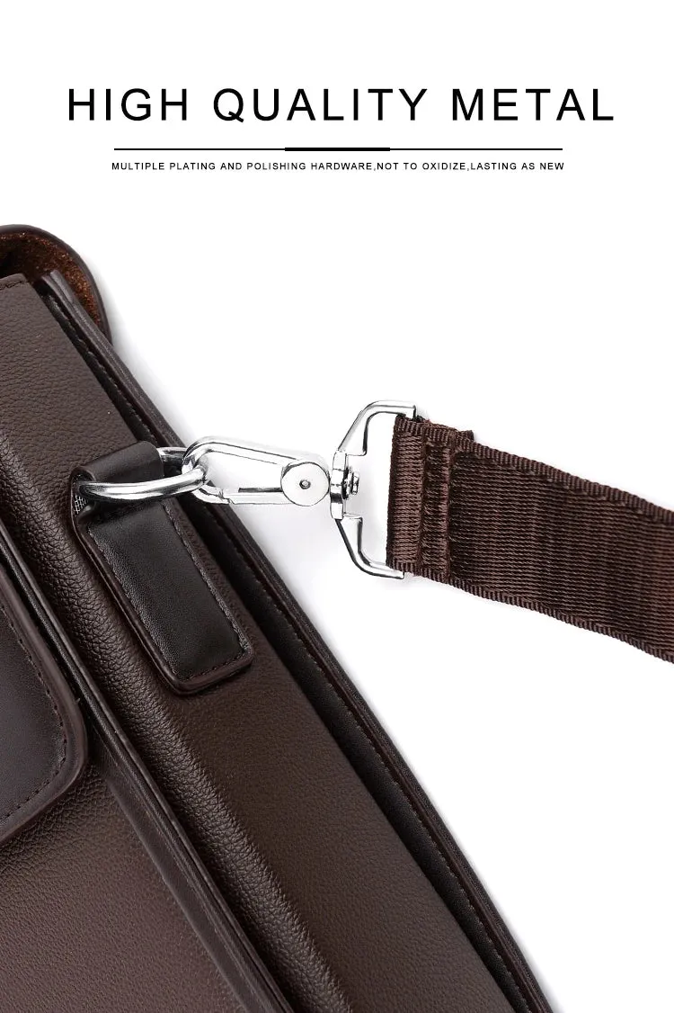 Male Handbags Pu Leather Men's Tote Briefcase Business Shoulder Bag for Men 2025 Brand Laptop Bags Man Organizer for Documents