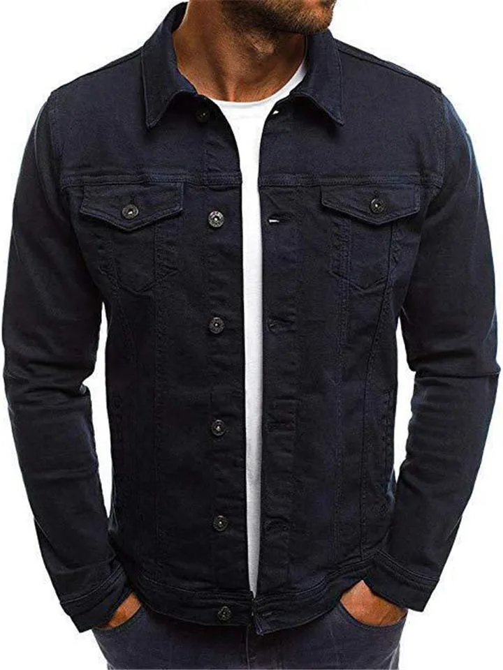 Men's Casual Button Up Denim Jacket