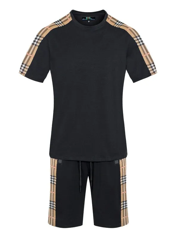 Men's Casual Pattern Side Design Short Set