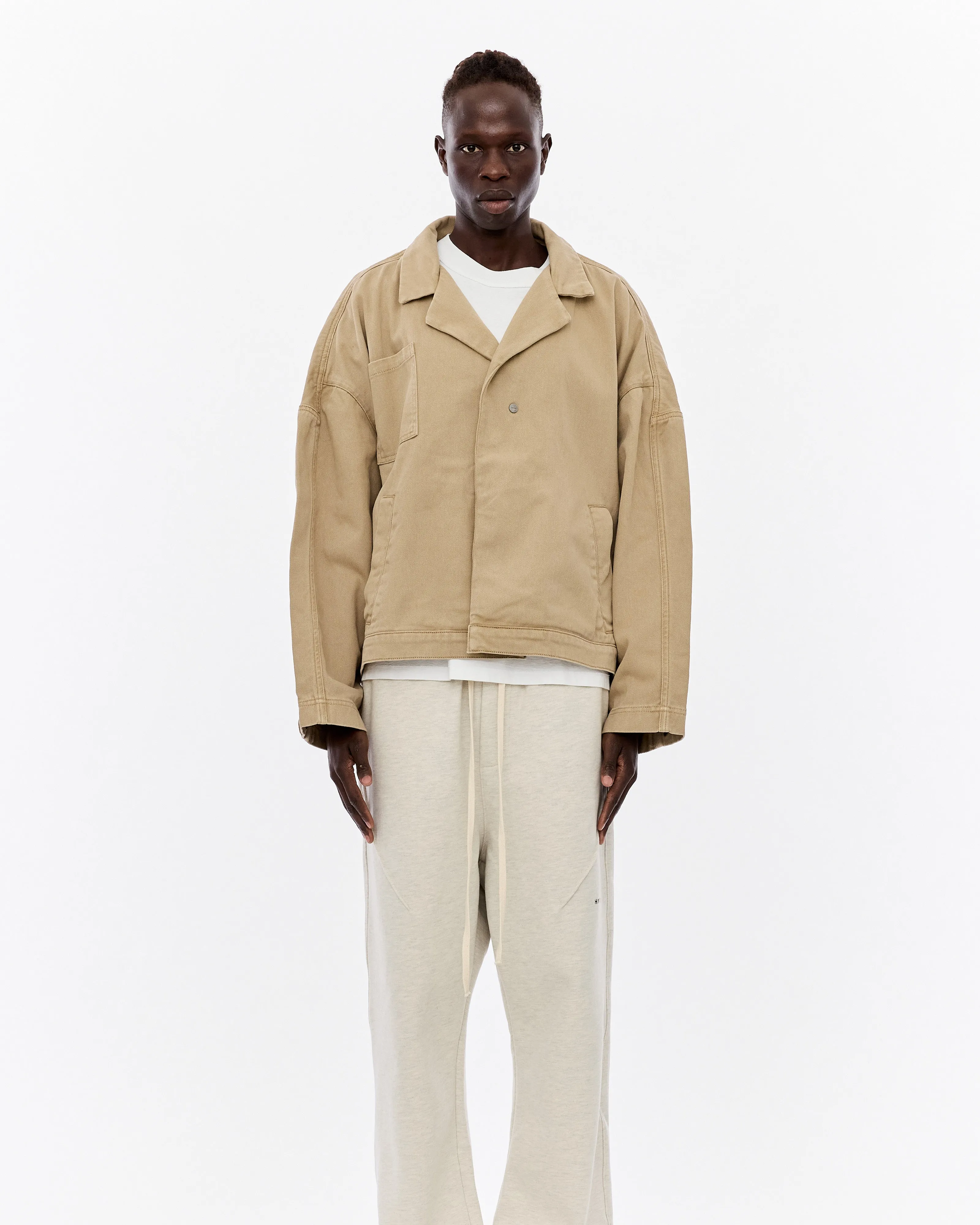 Oversized Short Coat, Tan