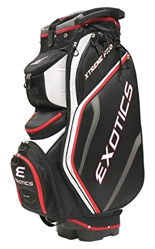 Tour Edge Exotics Extreme Pro Deluxe Cart Bag (Men's, Exotics Extreme Pro Deluxe Cart Bag Black/White/Red) ()