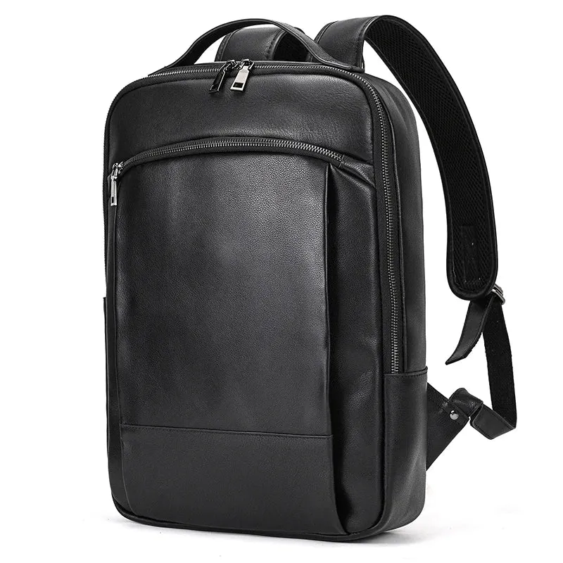 Vintage Men's Crazy Horse Leather Backpack - Genuine Leather
