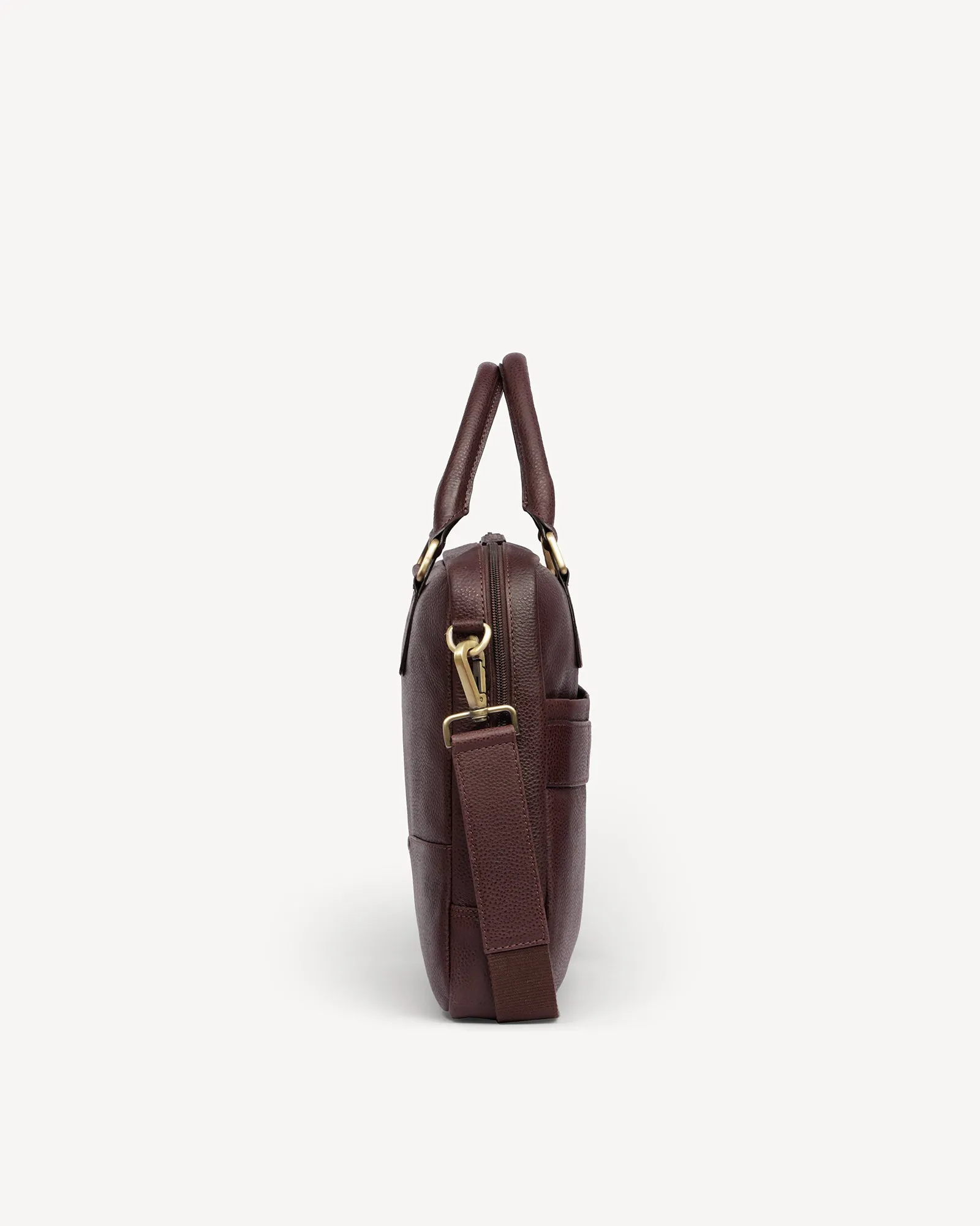 Wall Street Slim Laptop Bag- Cinnamon Brown
