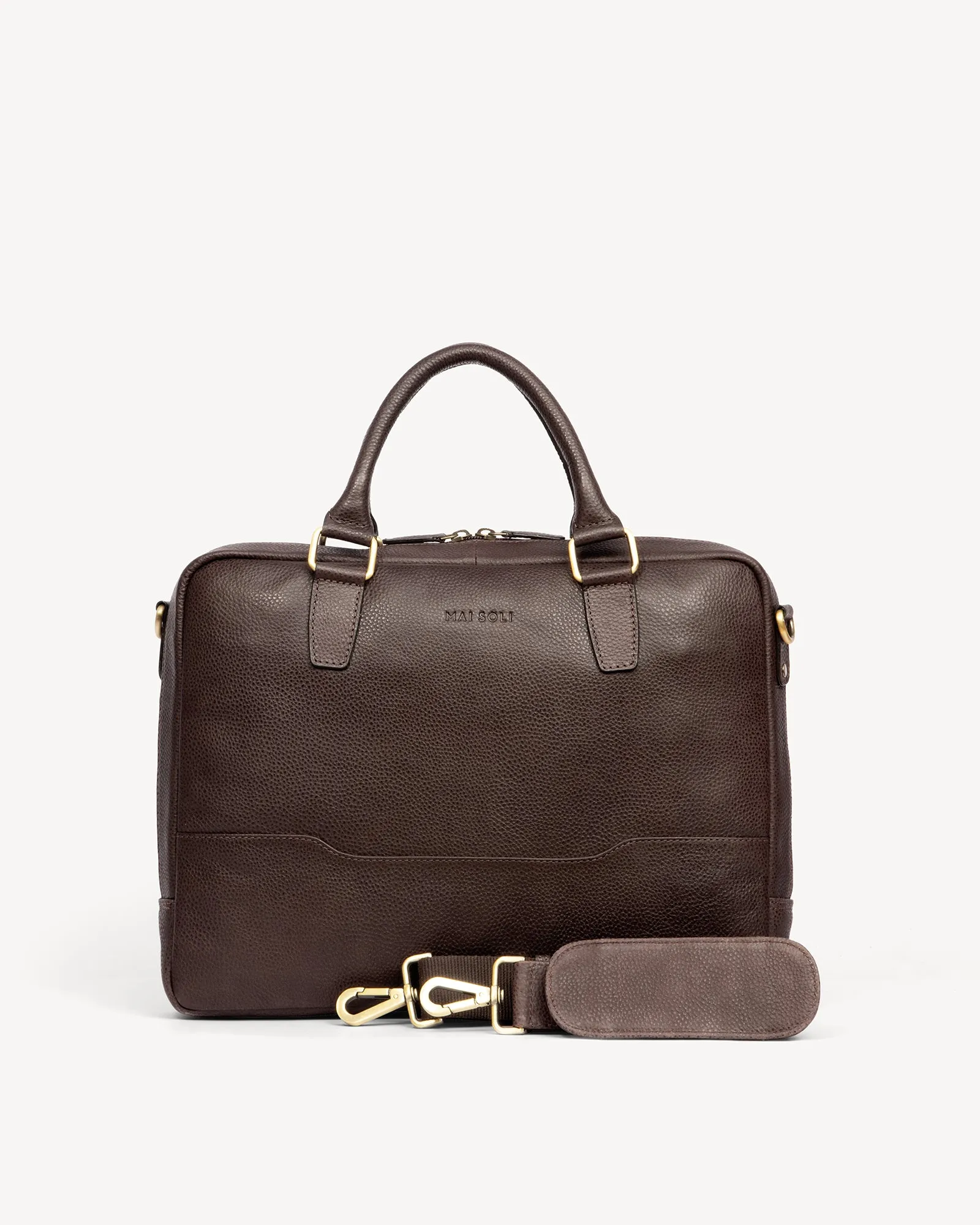 Wall Street Slim Laptop Bag- Cinnamon Brown