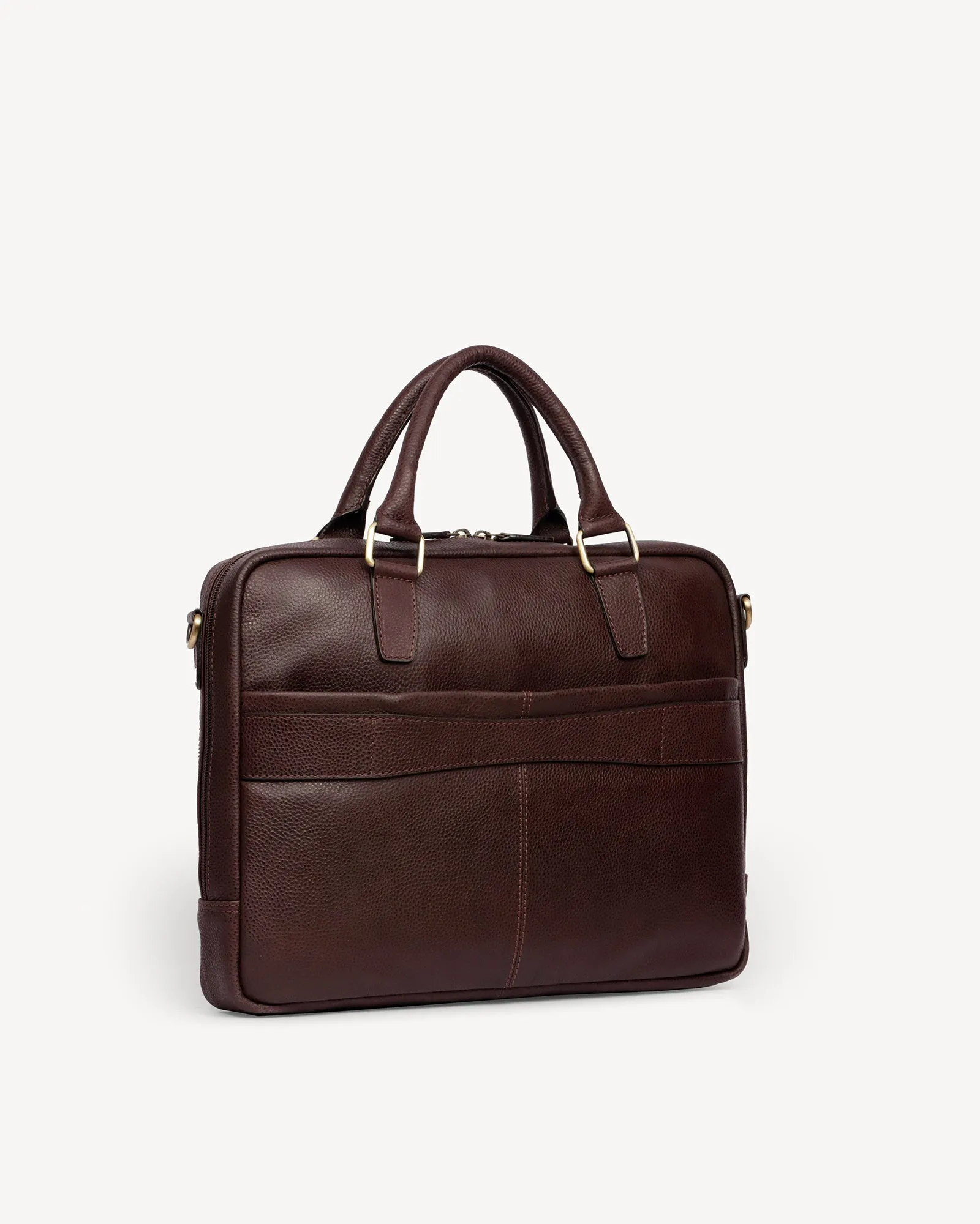 Wall Street Slim Laptop Bag- Cinnamon Brown