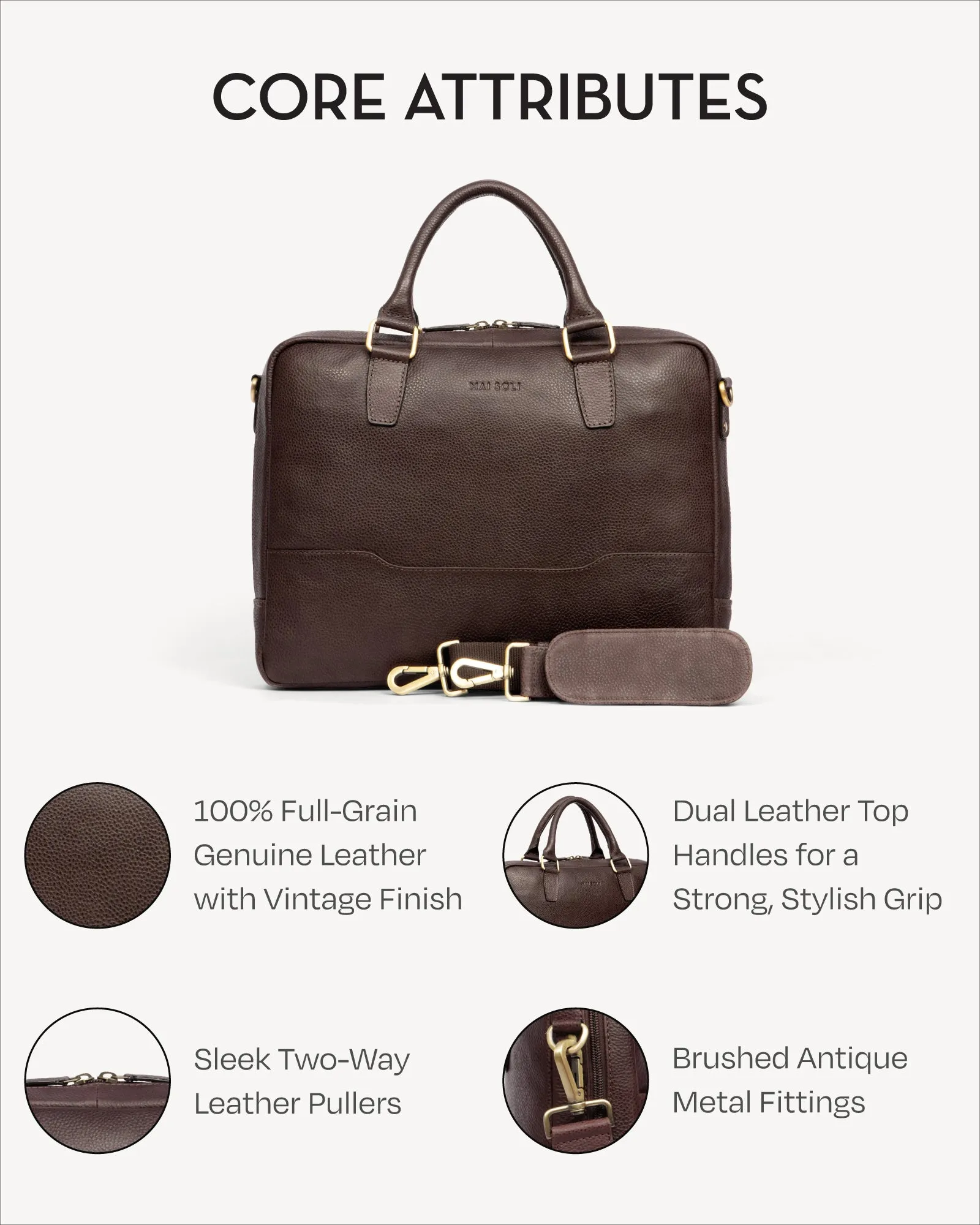 Wall Street Slim Laptop Bag- Cinnamon Brown