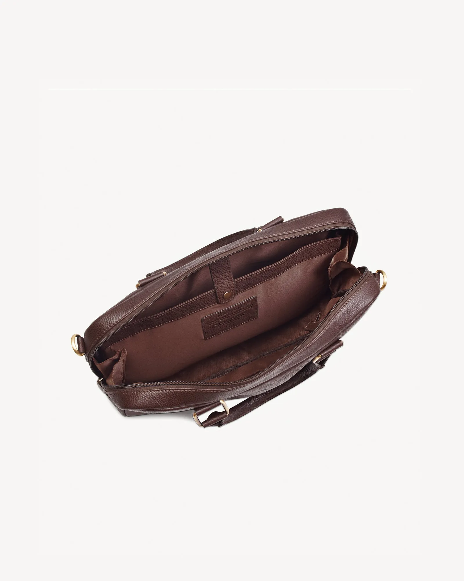 Wall Street Slim Laptop Bag- Cinnamon Brown